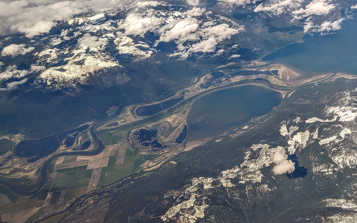 The Creston Valley flats at the south end of Kootenay Lake